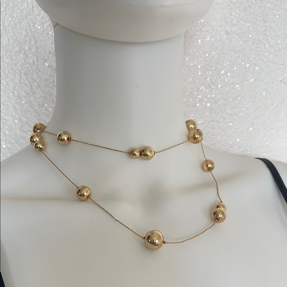 Crown & Ivy Gold Necklace with Polished Beads